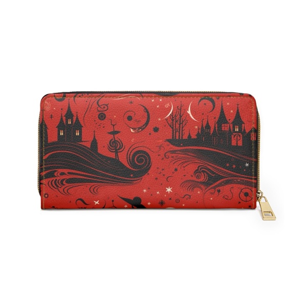 Mystery Witch Zipper Wallet | Red | Witch-Themed Design - Picture 3 of 6